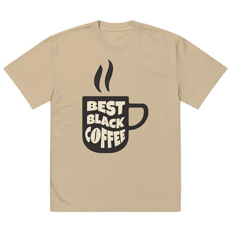 [ID: 713-G185] Best Black Coffee - Hot Cup Oversized Faded T-Shirt