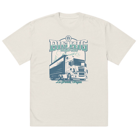 [ID: 713-G202] Big Rig Express Oversized Faded T-Shirt