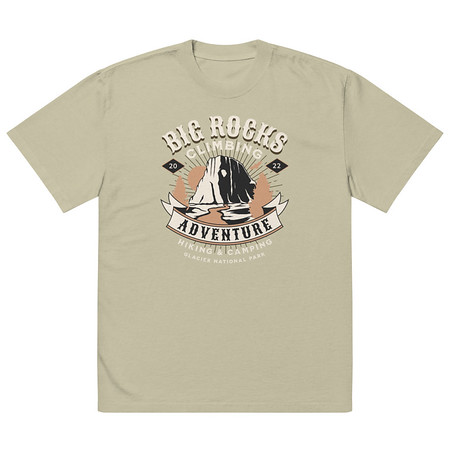 [ID: 713-G203] Big Rocks Climbing - Outdoor Adventure Oversized Faded T-Shirt