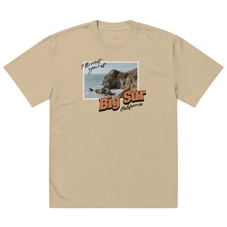 [ID: 713-G205] Big Sur, Cali Oversized Faded T-Shirt