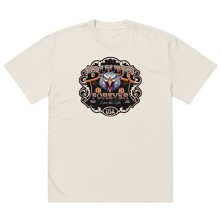 [ID: 713-G208] biker forever Oversized Faded T-Shirt