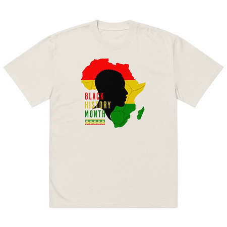 [ID: 713-G221] Black History Month - African Continent Oversized Faded T-Shirt