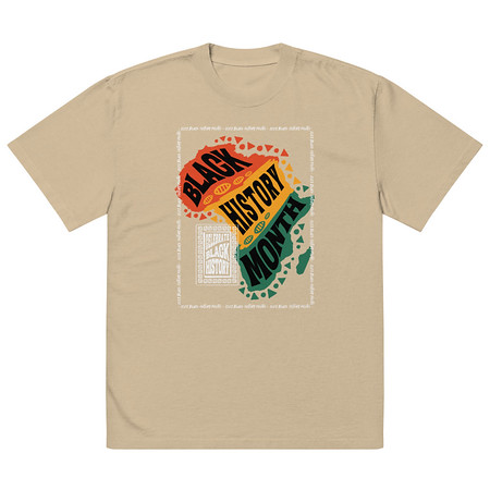 [ID: 713-G222] Black History Month - Tribal History Oversized Faded T-Shirt