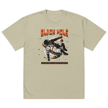 [ID: 713-G224] Black Hole Oversized Faded T-Shirt