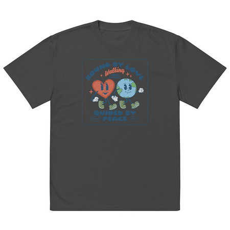 [ID: 713-G272] BOUND BY LOVE Oversized Faded T-Shirt