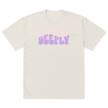 [ID: 713-G283] Breathe Deeply Oversized Faded T-Shirt