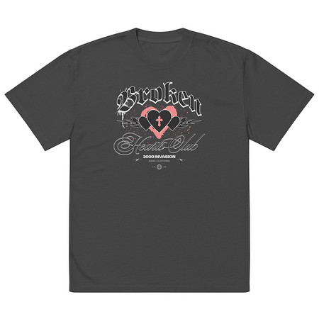 [ID: 713-G287] Broken Hearts Club Oversized Faded T-Shirt