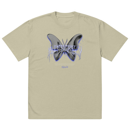 [ID: 713-G302] Butterfly Oversized Faded T-Shirt