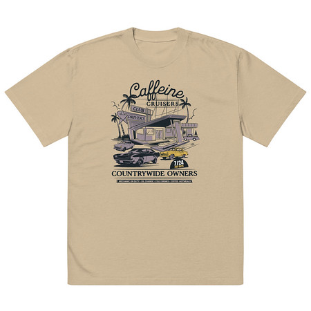 [ID: 713-G308] Caffeine Cruisers Oversized Faded T-Shirt