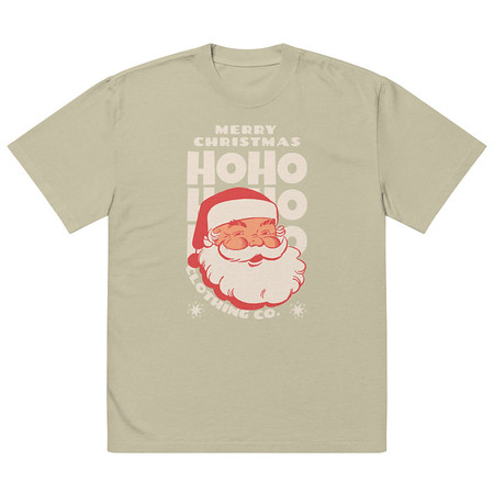 [ID: 713-G374] Christmas Season - Santa Claus Oversized Faded T-Shirt