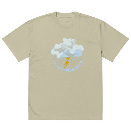 [ID: 713-G387] Cloud Whisperer - Rainy Weather Oversized Faded T-Shirt