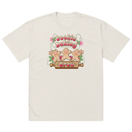 [ID: 713-G415] Cookie Baking Crew Oversized Faded T-Shirt