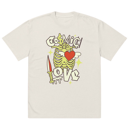 [ID: 713-G423] Cosmic Love (2) Oversized Faded T-Shirt
