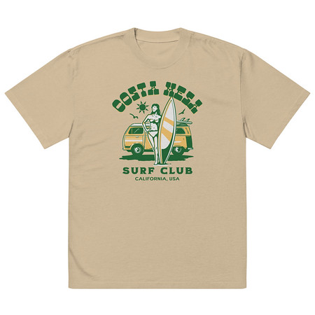 [ID: 713-G425] Costa Mesa Surf Club - Campervan Oversized Faded T-Shirt