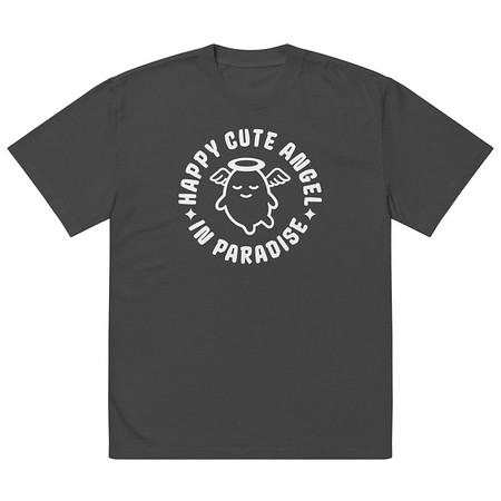 [ID: 713-G449] Cute Angel - Wings Oversized Faded T-Shirt