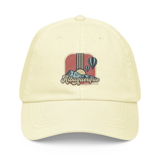 [ID: 481-G36] Albuquerque - Retro Hot Air Baloon Pastel Baseball Hat