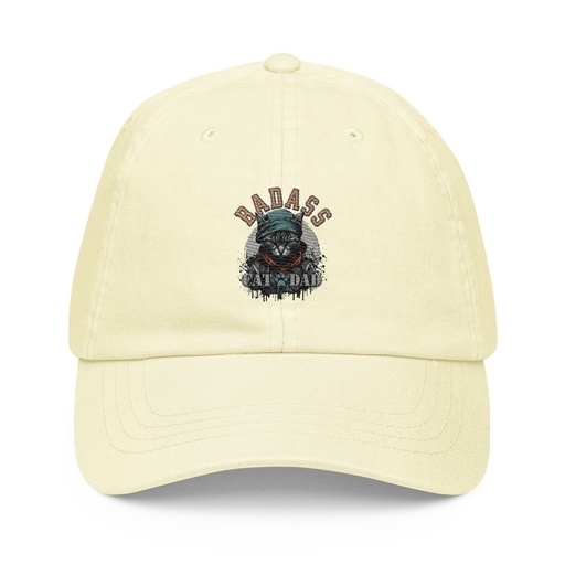 [ID: 481-G129] BADASS CAT DAT Pastel Baseball Hat