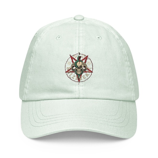 [ID: 481-G181] Belzebeast Pentagram - Halloween Skull with Snake Pastel Baseball Hat