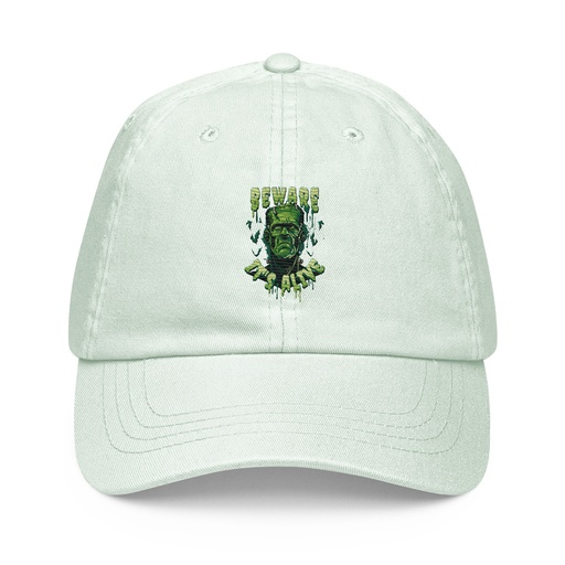 [ID: 481-G197] Beware of Frankenstein - Scary Halloween Pastel Baseball Hat