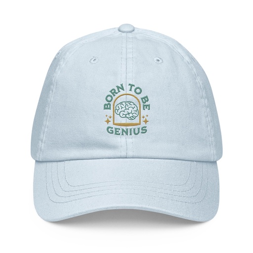 [ID: 481-G260] Born To Be Genius - Brain Pastel Baseball Hat