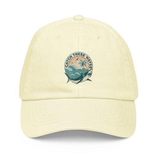 [ID: 481-G345] Catch These Waves Shark  Pastel Baseball Hat