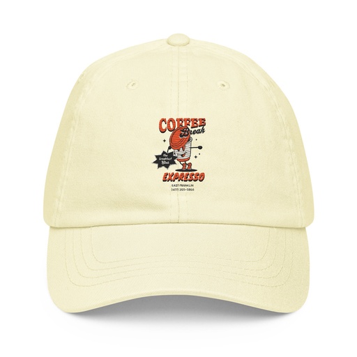 [ID: 481-G394] Coffee Break Cartoon Retro 90s  Pastel Baseball Hat