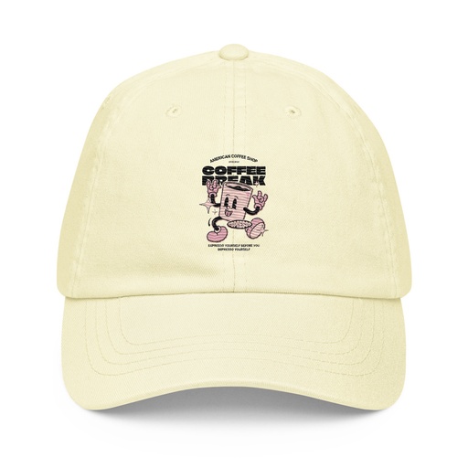 [ID: 481-G395] Coffee Break Mascot Pastel Baseball Hat