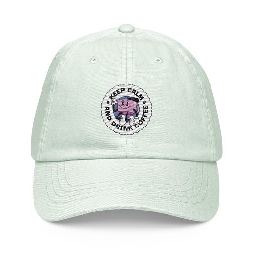 [ID: 481-G409] Colorful Fun Retro Style Coffee Quote Pastel Baseball Hat