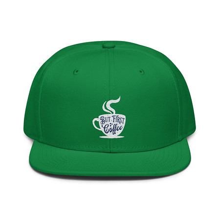 [ID: 77-G300] But First Coffee - Hand Lettering Typography Snapback