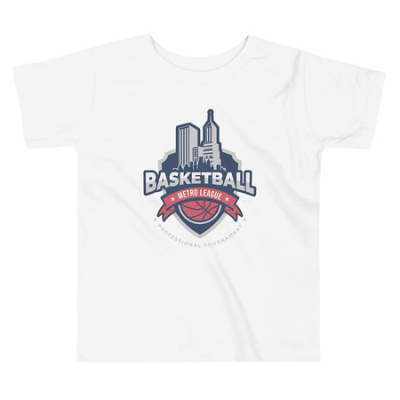 [ID: 306-G149] Basketball Sports Logo Toddler Staple Tee