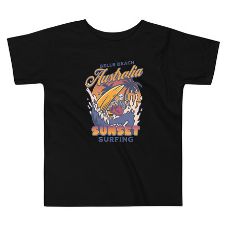 [ID: 306-G180] Bells Beach Australia Sunset Surfing Toddler Staple Tee