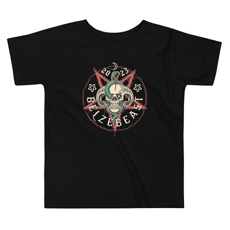 [ID: 306-G181] Belzebeast Pentagram - Halloween Skull with Snake Toddler Staple Tee