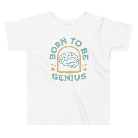 [ID: 306-G260] Born To Be Genius - Brain Toddler Staple Tee