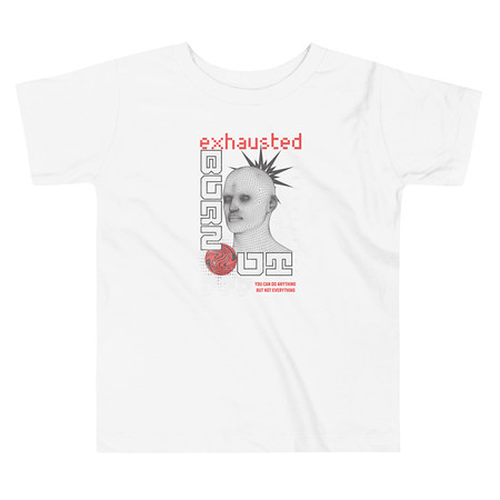 [ID: 306-G298] Burn Out - Futuristic 3D Head Toddler Staple Tee