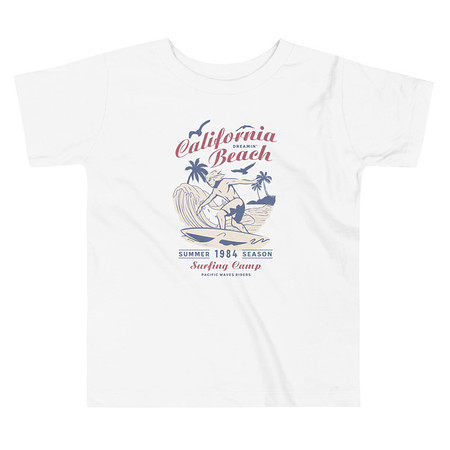 [ID: 306-G313] California Beach Surfing Toddler Staple Tee