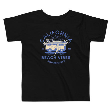 [ID: 306-G314] California Beach Vibes - Retro Camper Van Toddler Staple Tee