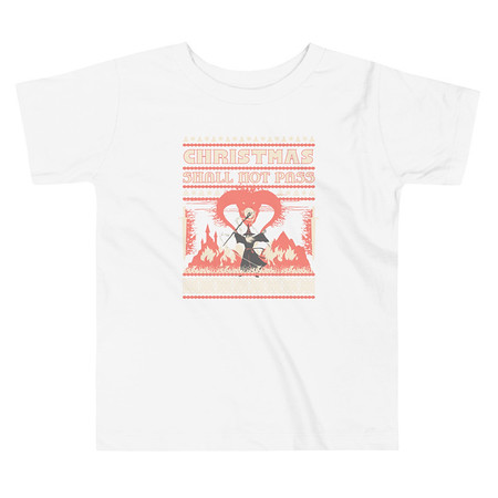 [ID: 306-G375] Christmas Shall Not Pass - Flaming Wizard Toddler Staple Tee