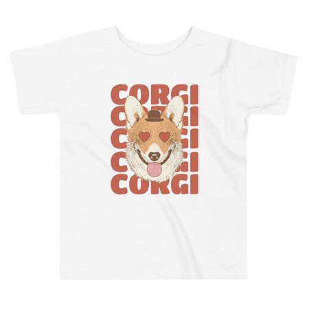 [ID: 306-G421] Corgi Loves - Cute Dog Toddler Staple Tee
