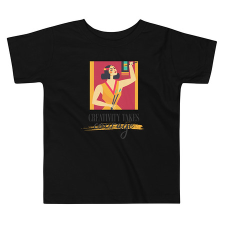 [ID: 306-G434] Creativity Takes Courage Toddler Staple Tee