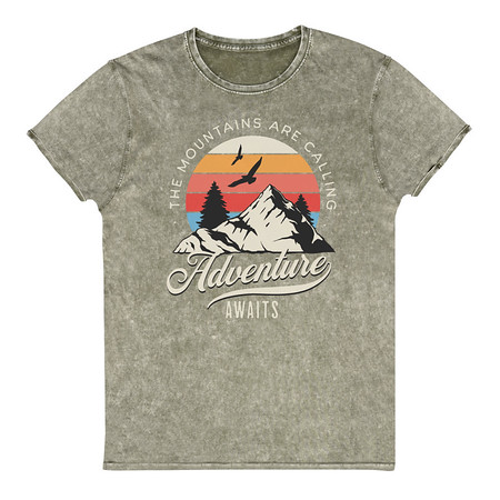 [ID: 462-G27] Adventure Await - Wilderness Camping Unisex Denim T-Shirt