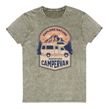 [ID: 462-G29] Adventure Campervan - Outdoor Unisex Denim T-Shirt
