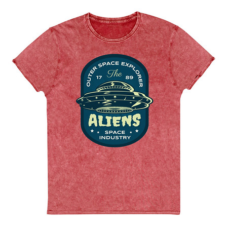 [ID: 462-G40] Aliens Outer Space Explorer - UFO Unisex Denim T-Shirt