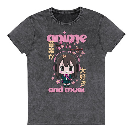 [ID: 462-G86] Anime and Music Unisex Denim T-Shirt