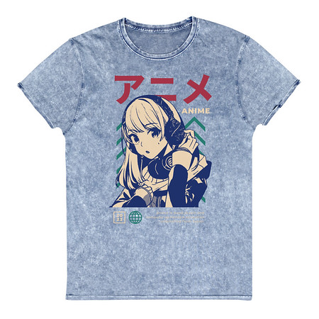 [ID: 462-G89] Anime Girl Unisex Denim T-Shirt