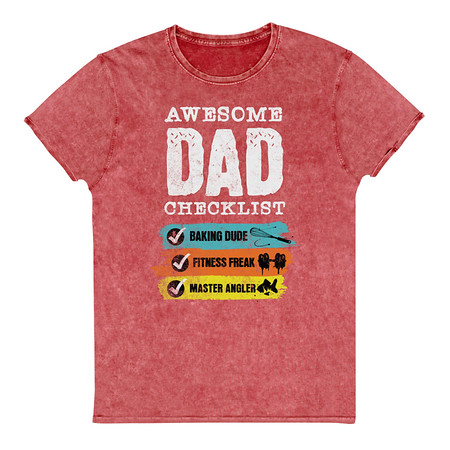 [ID: 462-G120] Awesome Dad Checklist Unisex Denim T-Shirt