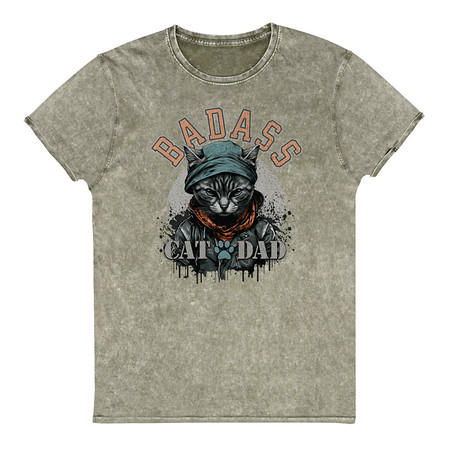 [ID: 462-G129] BADASS CAT DAT Unisex Denim T-Shirt
