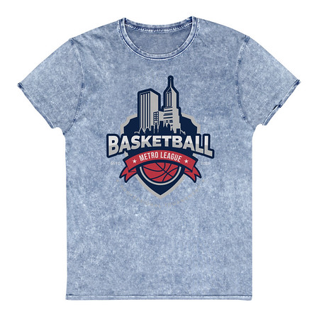 [ID: 462-G149] Basketball Sports Logo Unisex Denim T-Shirt