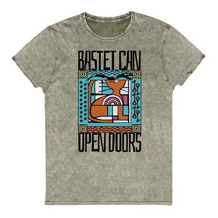 [ID: 462-G150] Bastet can Open Doors Unisex Denim T-Shirt
