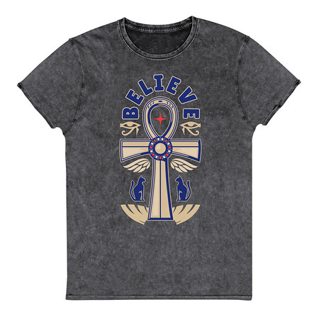 [ID: 462-G178] Believe  - Faith Symbol Unisex Denim T-Shirt