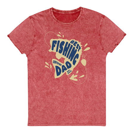 [ID: 462-G187] Best Fishing Dad - Typography Unisex Denim T-Shirt